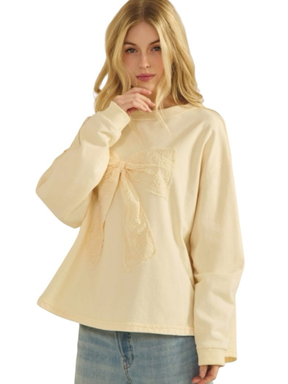 989:  SAGE + FIG NWT SWEATSHIRT CREAM (H2)